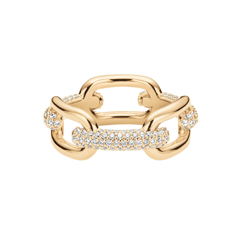 Crystal Link Ring Gold Gold