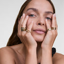 Crystal Link Ring Gold Gold