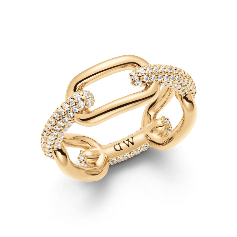 Crystal Link Ring Gold Gold