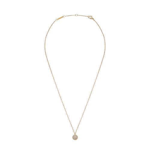 Pave Crystal Pendant Gold Necklace