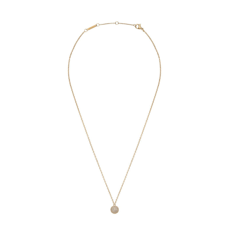 Pave Crystal Pendant Gold Necklace