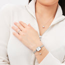 Collier Pave Crystal Pendant Silver