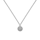 Collier Pave Crystal Pendant Silver