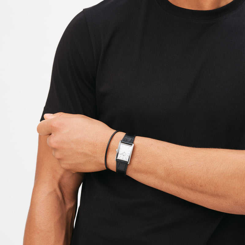 Bracelet Leather Sheffield Silver