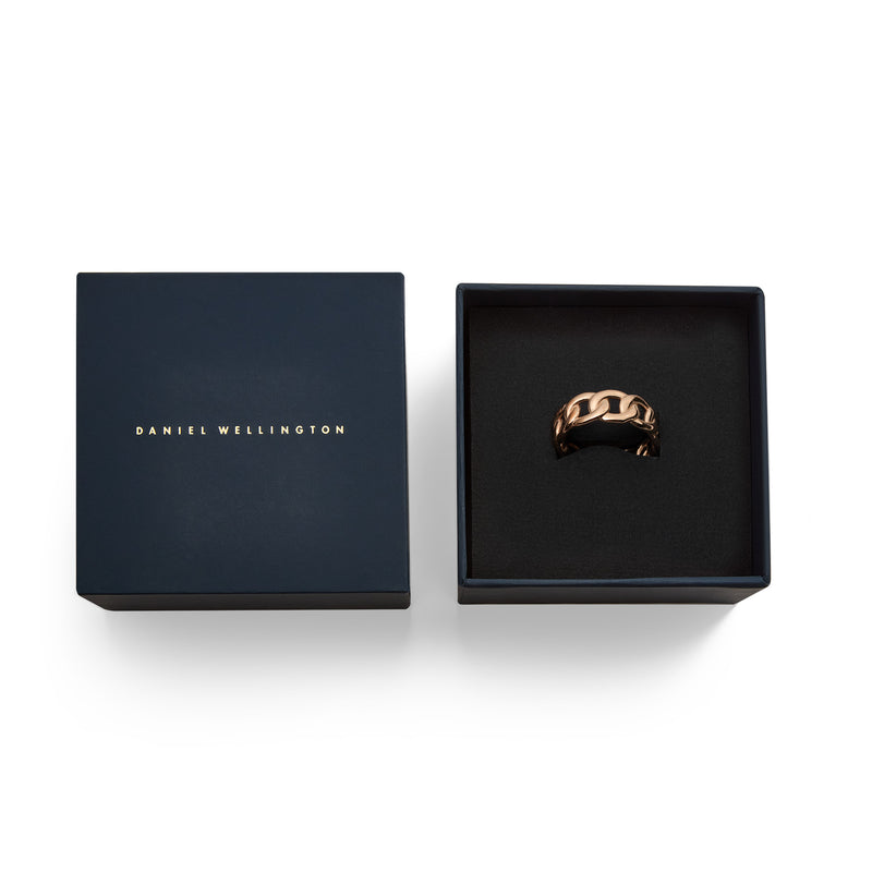 Anillo de Cadena de Oro Rosa