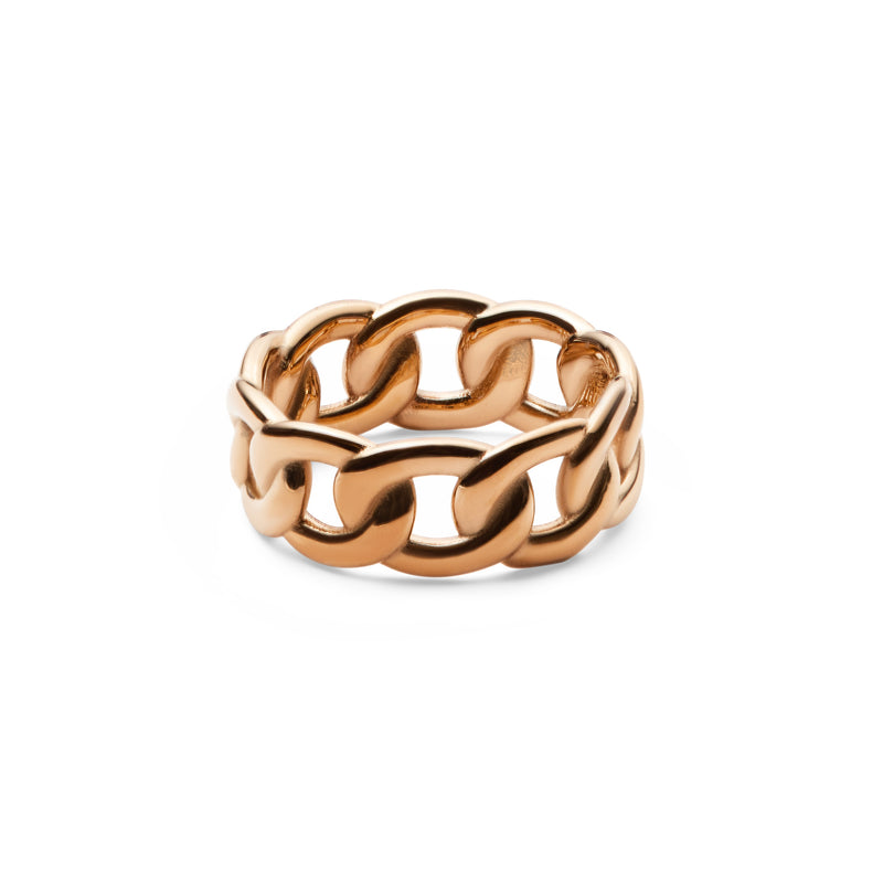 Anillo de Cadena de Oro Rosa