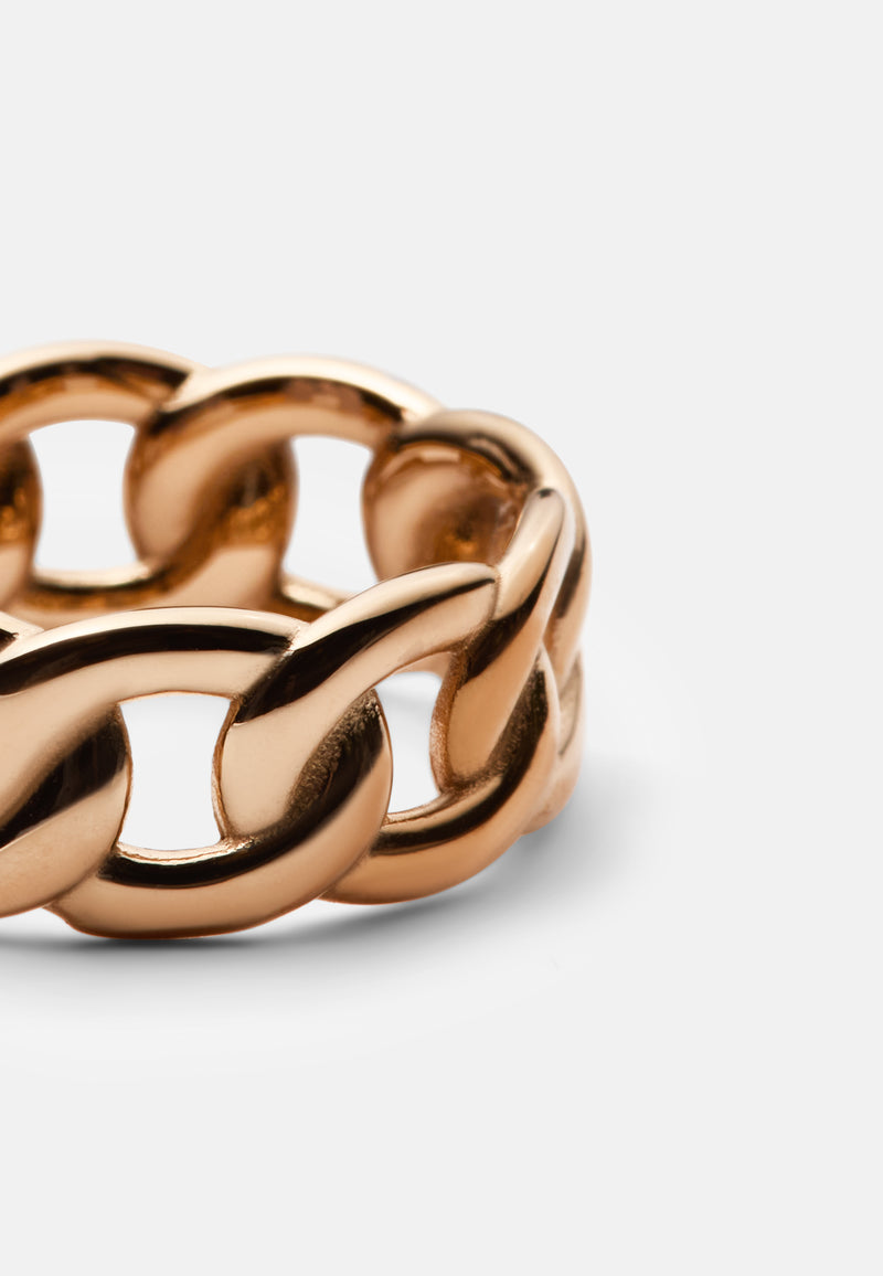 Anillo de Cadena de Oro Rosa
