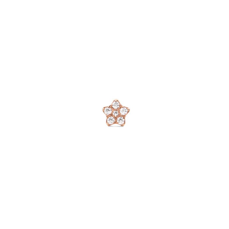 Micro Crystal Star Earring Rose Gold