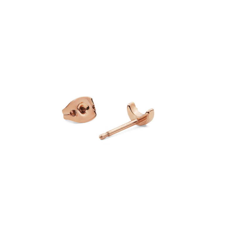 Micro Crystal Moon Earring Rose Gold