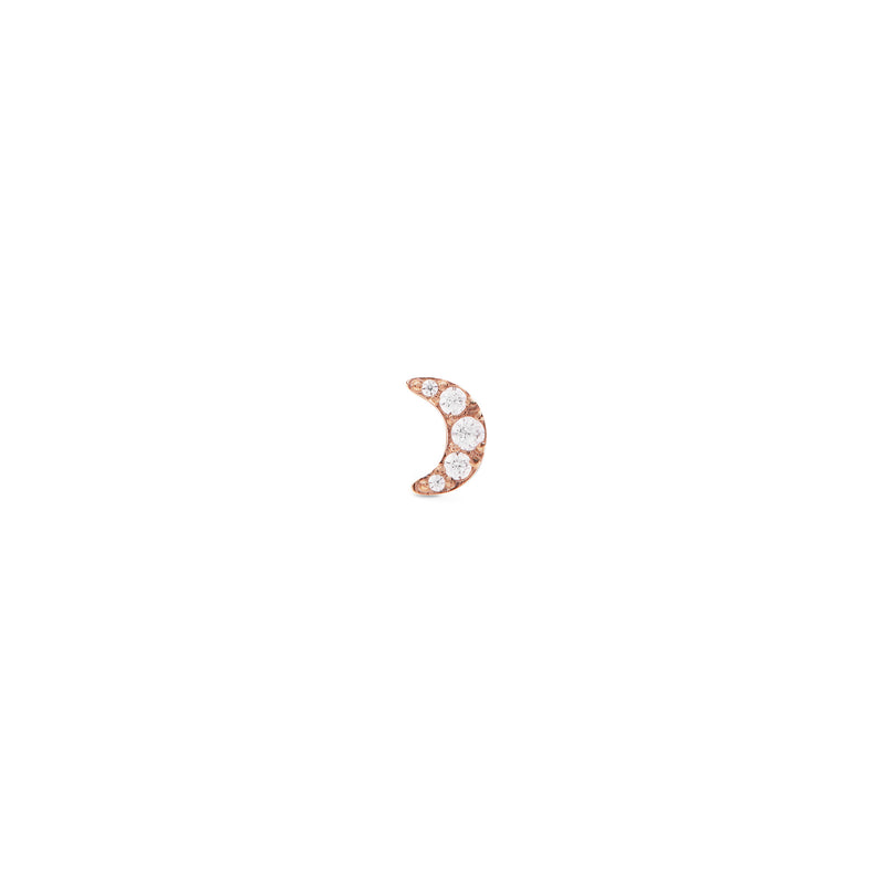 Micro Crystal Moon Earring Rose Gold
