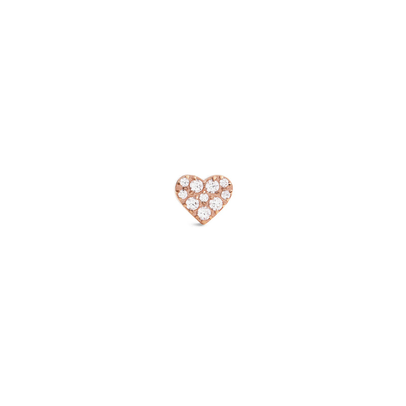 Micro Crystal Heart Rose Gold Earring