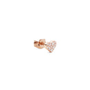 Micro Crystal Heart Rose Gold Earring