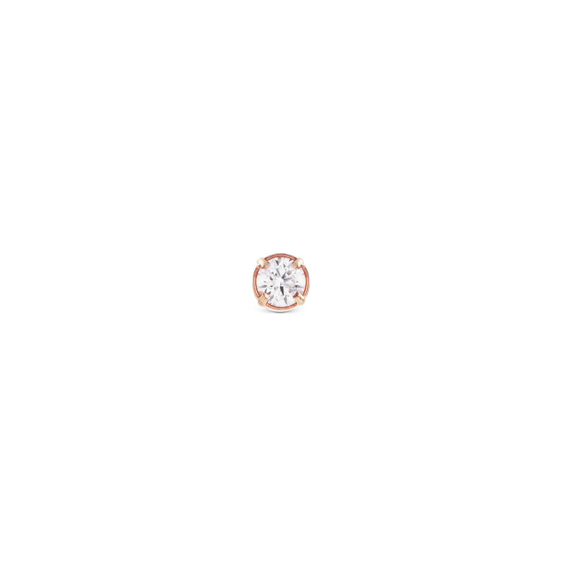 Rose Gold Micro Crystal Solitaire Earring