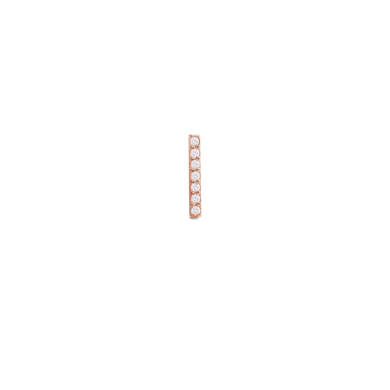 Micro Crystal Line Rose Gold Earring