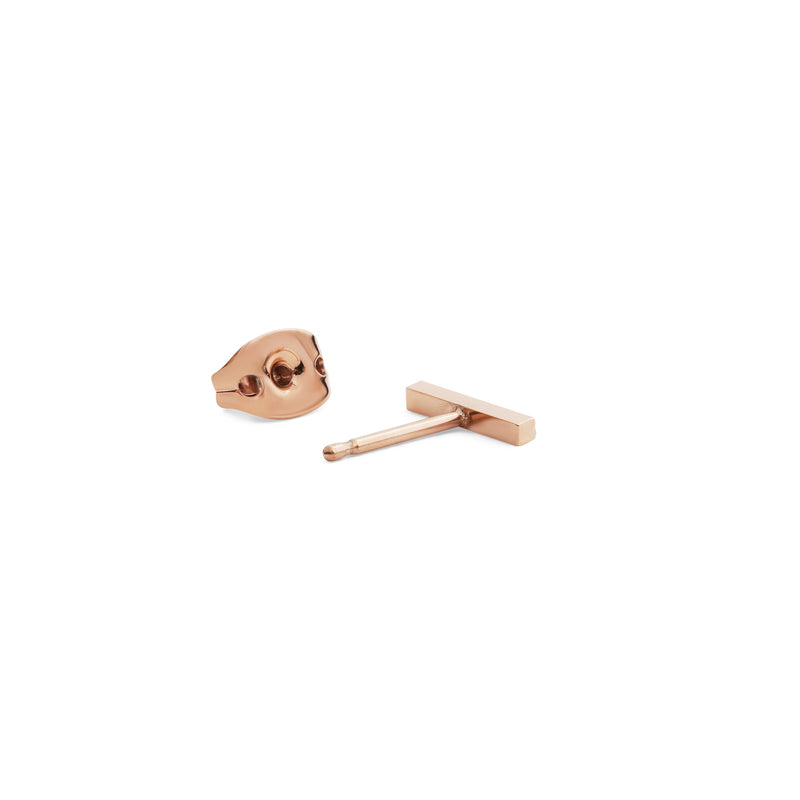 Micro Crystal Line Rose Gold Earring