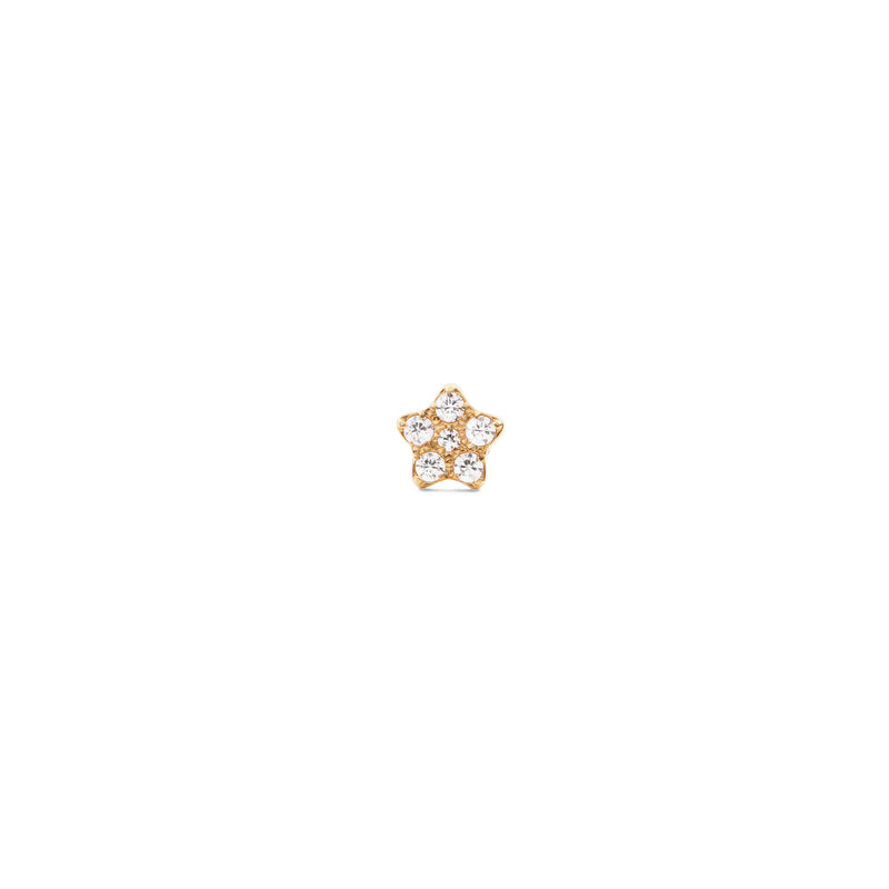 Micro Crystal Star Gold Earring