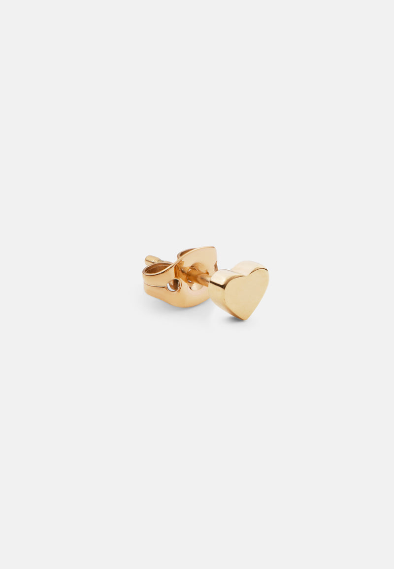 Micro Heart Gold Earring