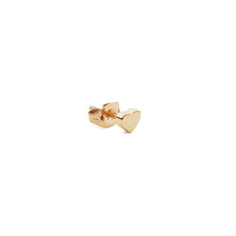 Micro Heart Gold Earring