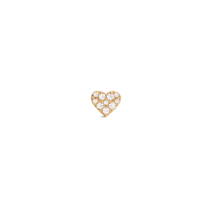 Micro Crystal Heart Gold Earring