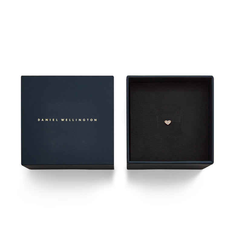 Micro Crystal Heart Gold Earring