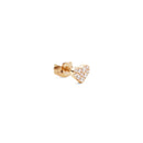 Micro Crystal Heart Gold Earring