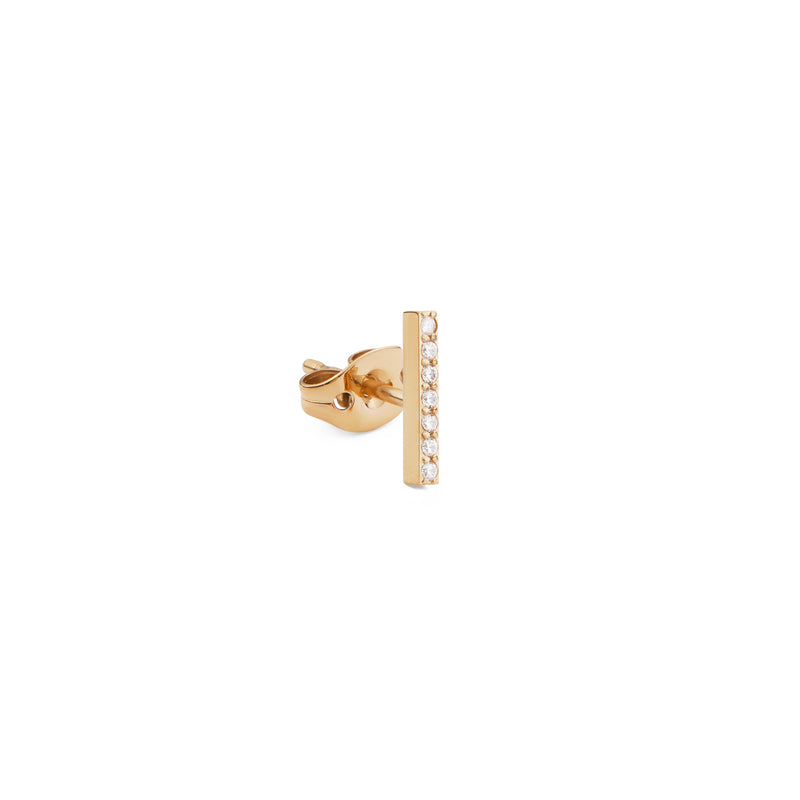 Micro Crystal Line Gold Earring