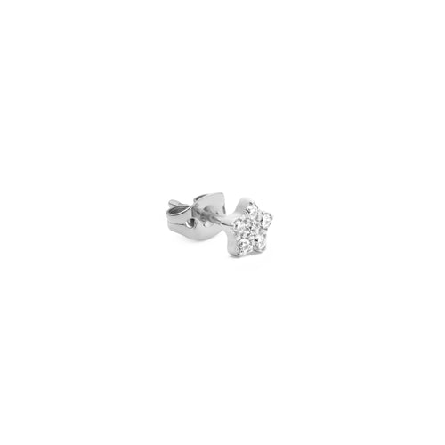 Micro Crystal Star Silver Earring