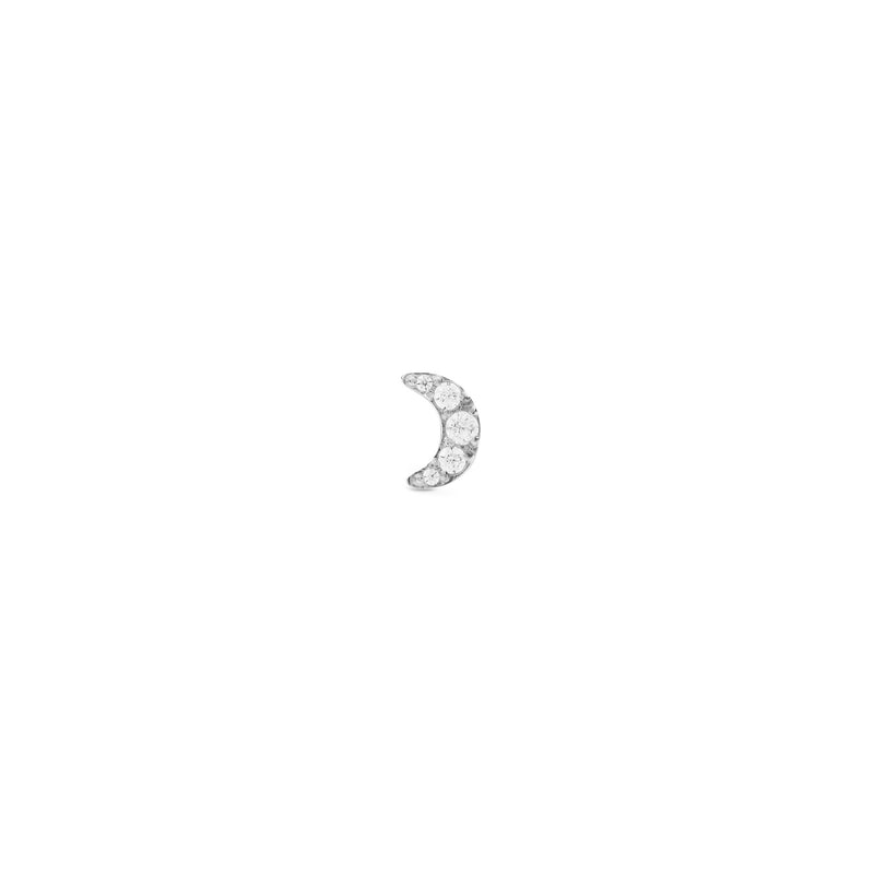 Micro Crystal Moon Silver Earring