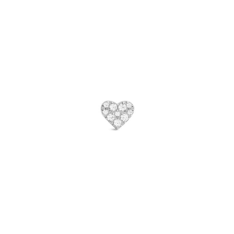Micro Crystal Heart Silver Earring