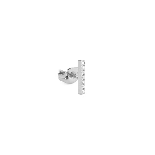 Micro Crystal Line Silver Earring