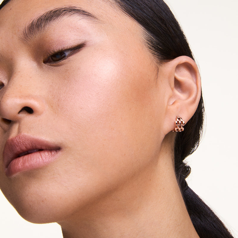 Link Inspired 5 Rows Rose Gold Earrings