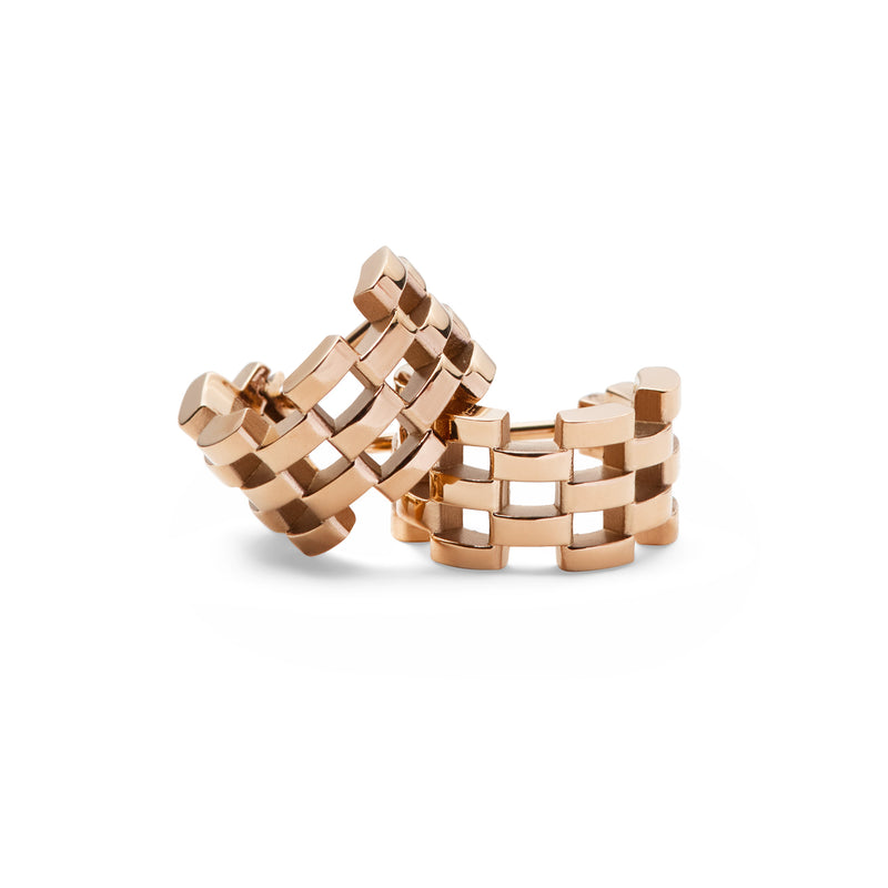 Link Inspired 5 Rows Rose Gold Earrings