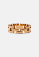 Anillo de oro rosa de 3 filas inspirado en enlaces