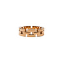 Anillo de oro rosa de 3 filas inspirado en enlaces