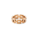 Anillo de oro rosa de 3 filas inspirado en enlaces