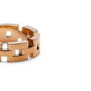 Anillo de oro rosa de 3 filas inspirado en enlaces