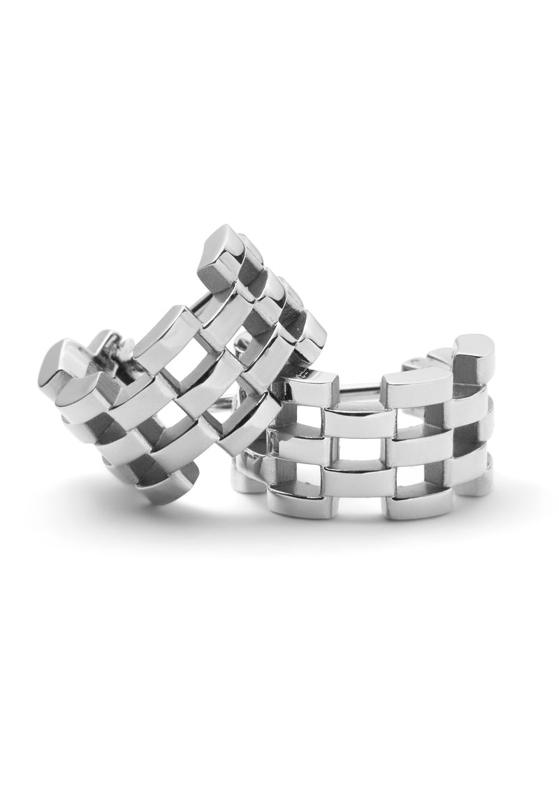 Link Inspired 5 Rows Silver Earrings