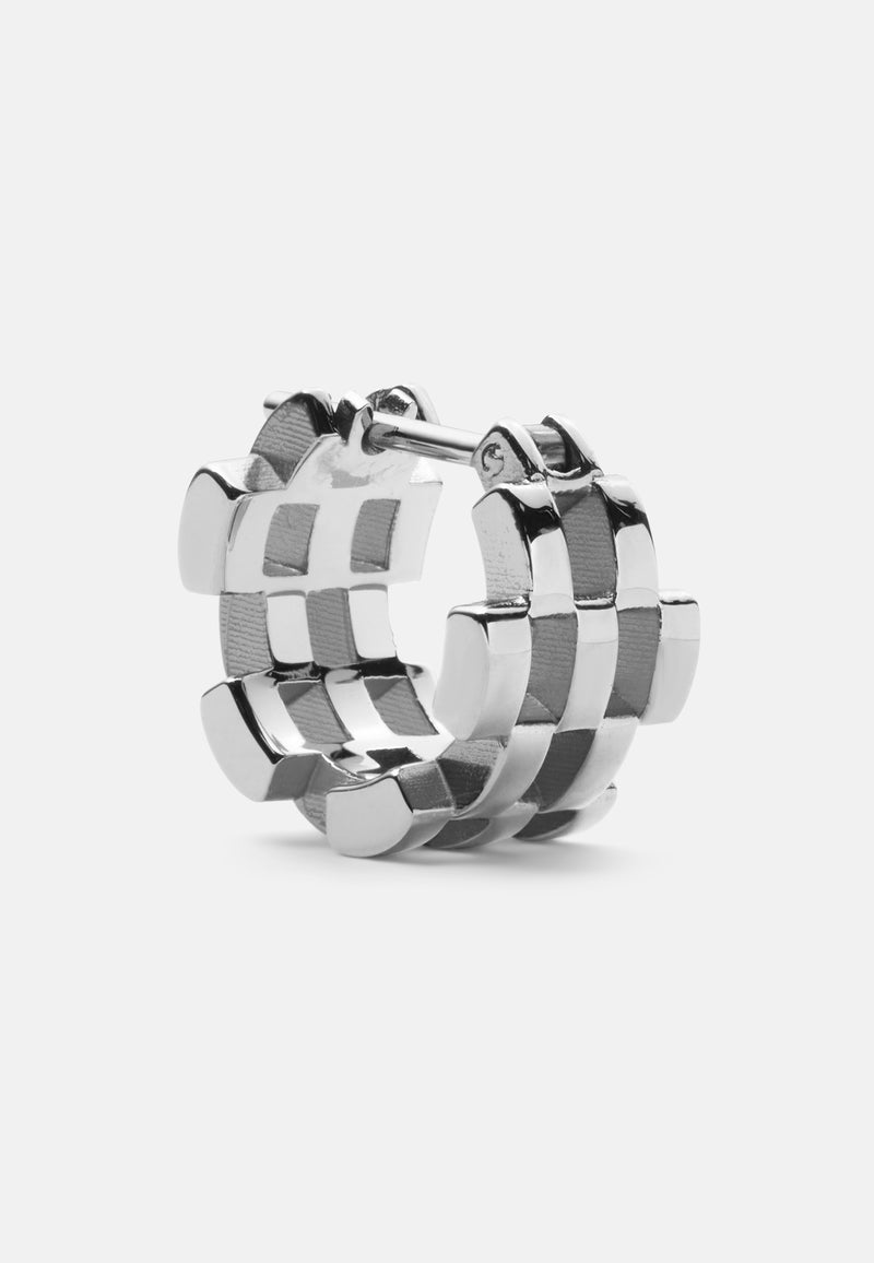 Link Inspired 5 Rows Silver Earrings