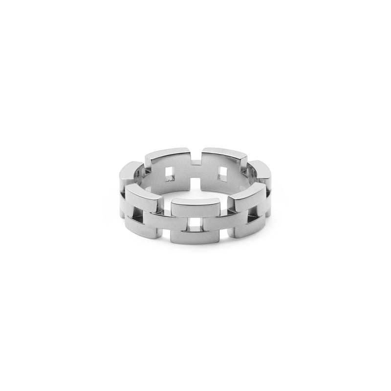 Link Inspired 3 Rows Silver Ring