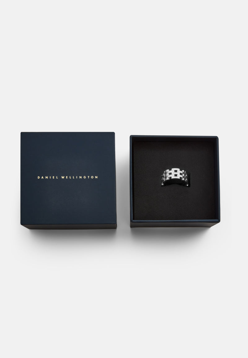 Anillo de plata de 5 filas inspirado en enlaces