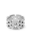 Anillo de plata de 5 filas inspirado en enlaces