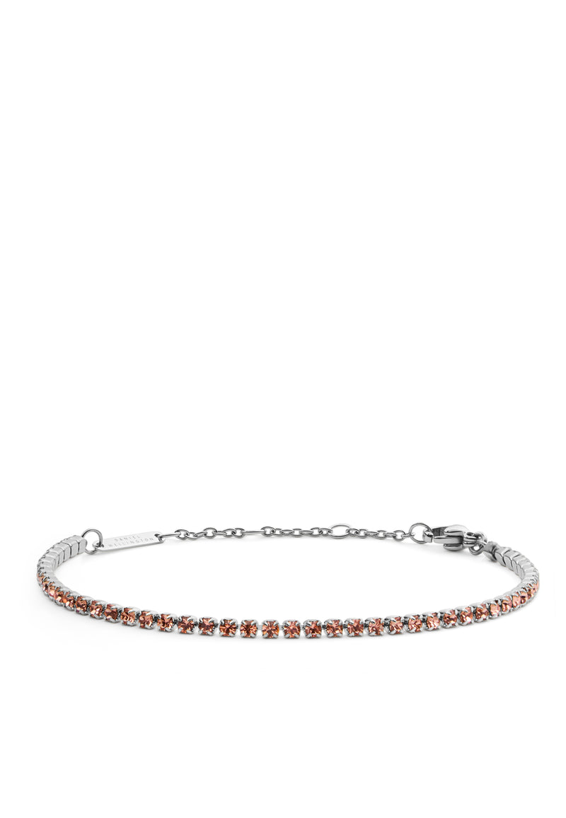 Pulsera Tenis Clásica Plata Albaricoque
