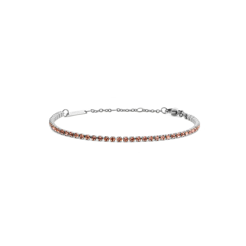 Pulsera Tenis Clásica Plata Albaricoque
