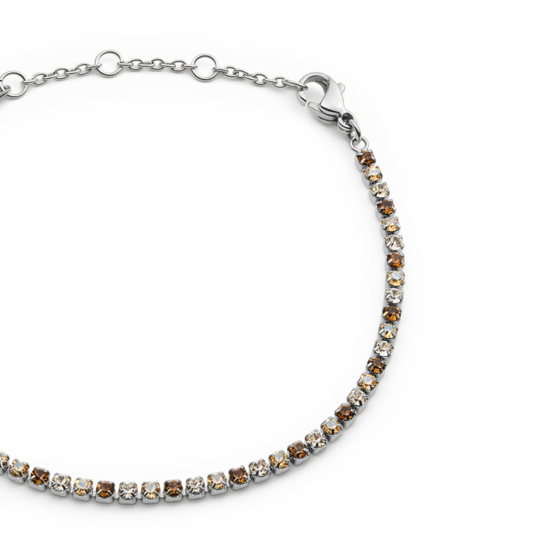Classic Tennis Honey Combo Silver Bracelet