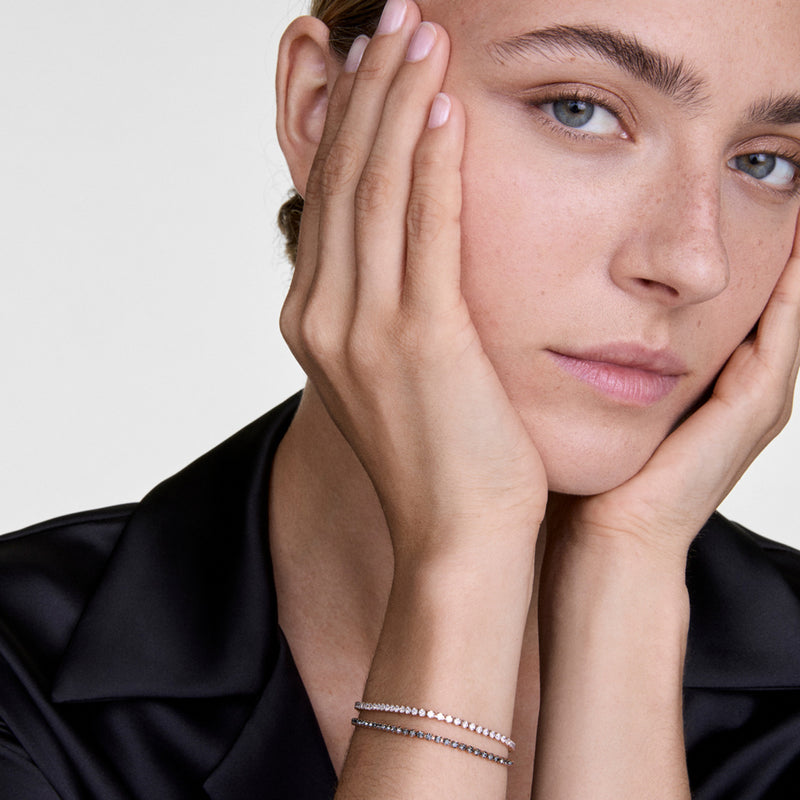 Classic Tennis Honey Combo Silver Bracelet