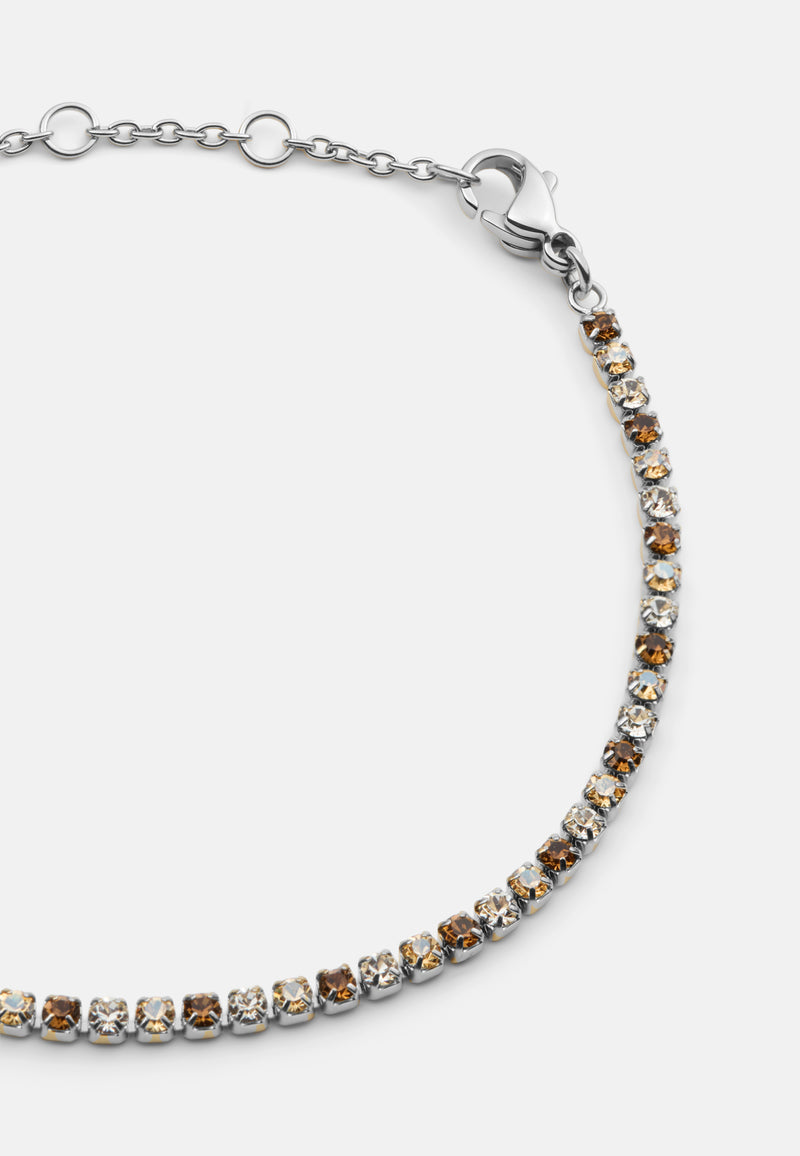 Classic Tennis Honey Combo Silver Bracelet