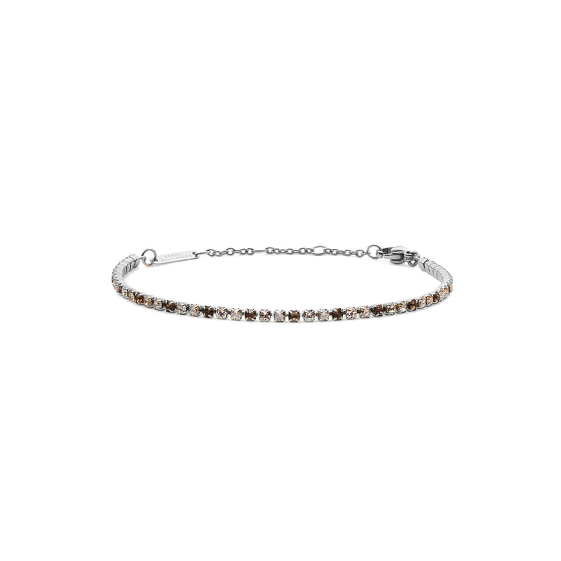 Classic Tennis Honey Combo Silver Bracelet