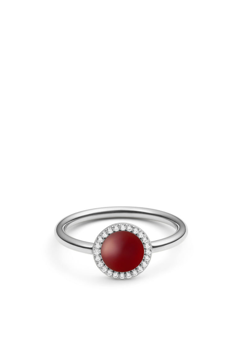 Bague Audrey Ring Red Aga Silver