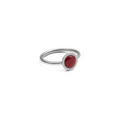 Bague Audrey Ring Red Aga Silver