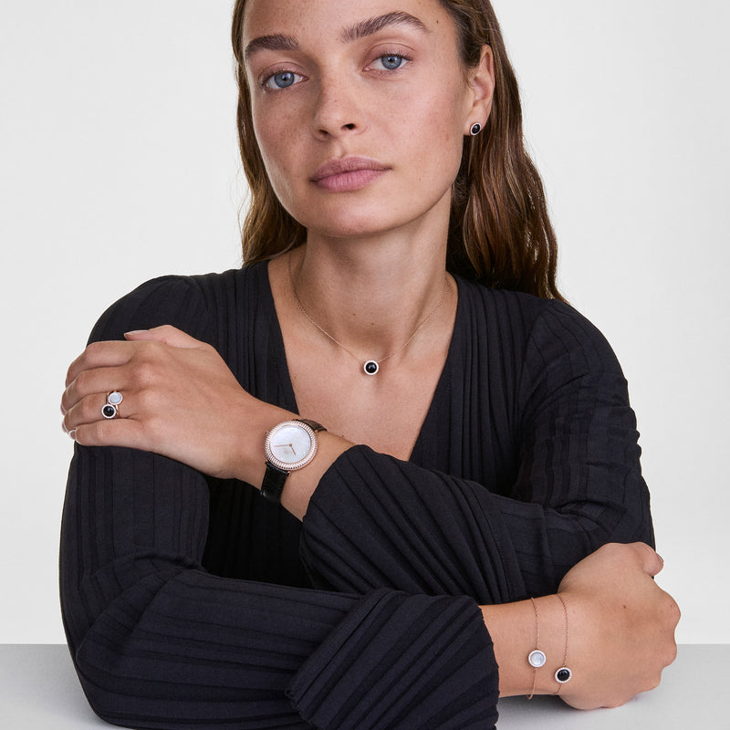 Bague Audrey Ring Black Aga Rose Gold